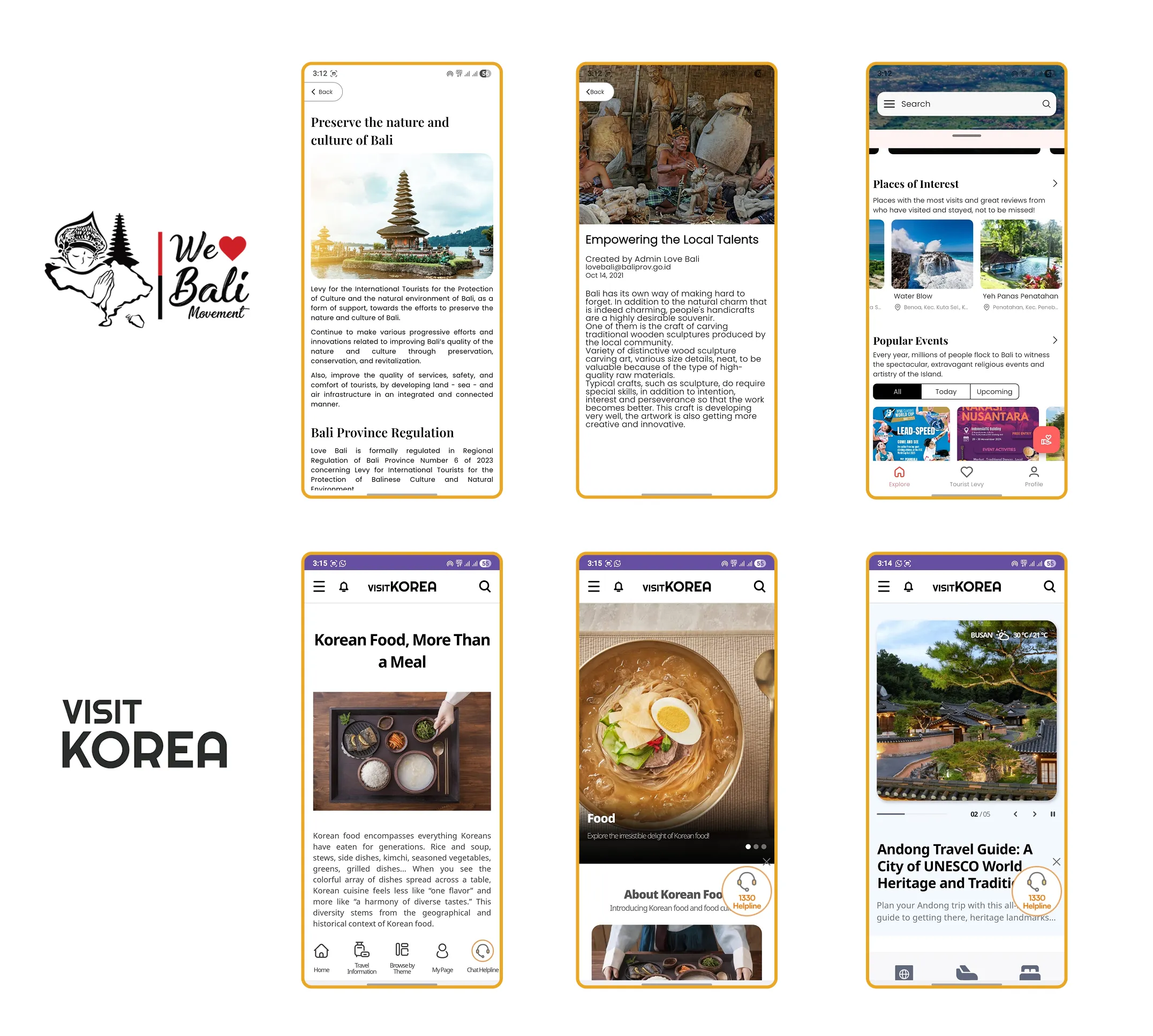 Competitor Screen Analysis - Wisata Jabar &amp; Visit Lombok