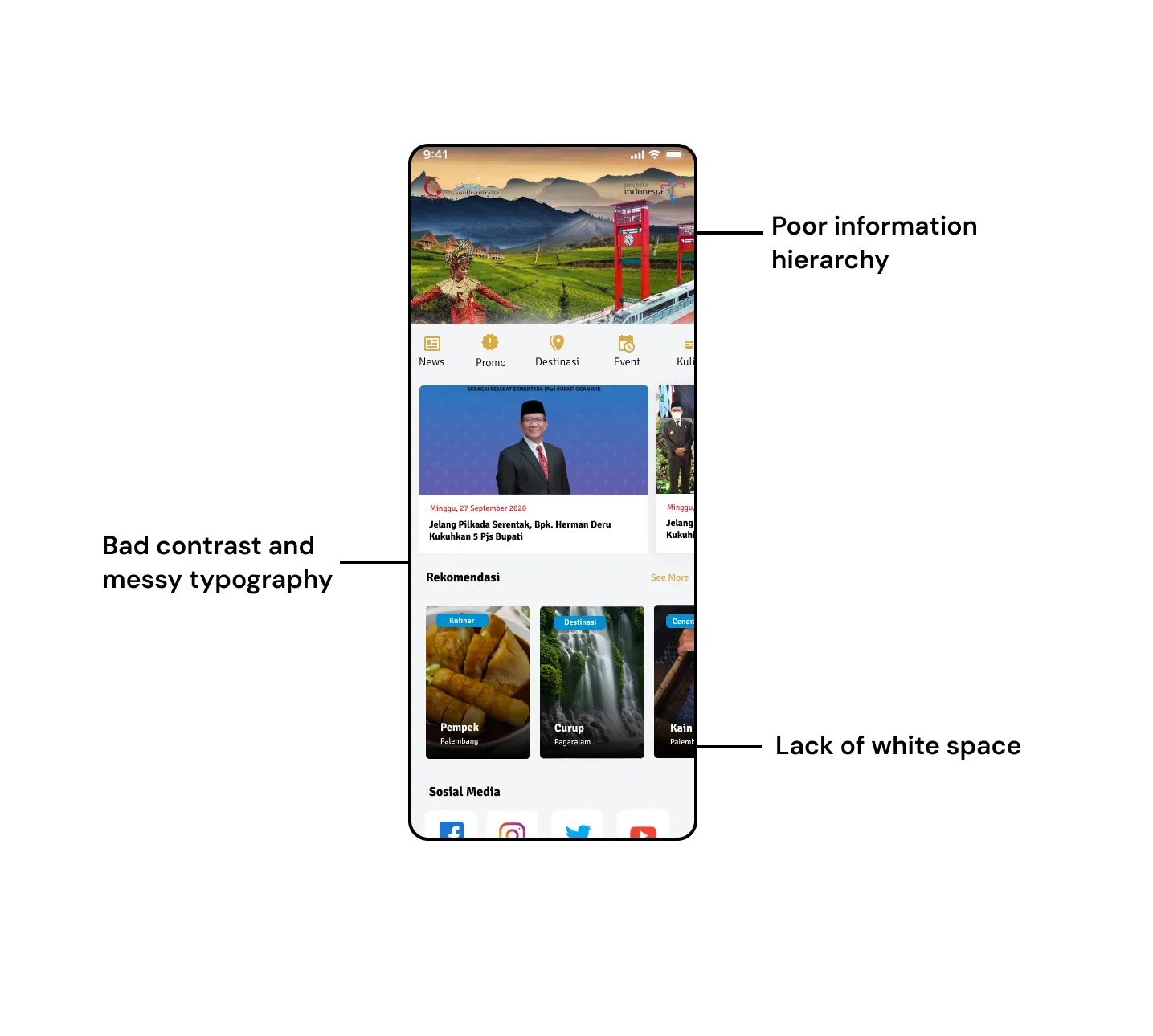 Heuristic Evaluation - Annotations of Old Homepage Design Issues